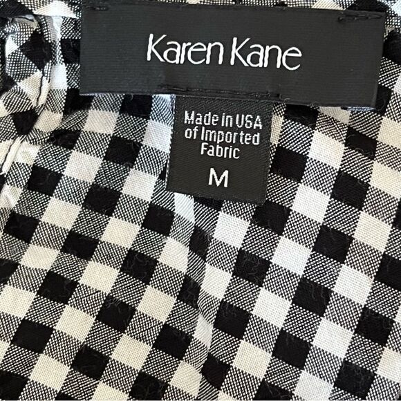 Off the shoulder black & white checkered blouse size Medium, NWOT - Picture 6 of 7